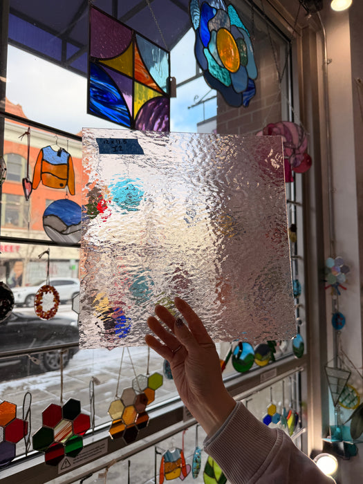 Light Pink Rough Rolled Fusible Sheet Glass Colorado Glassworks