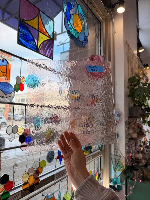 Light Pink Rough Rolled Fusible Sheet Glass Colorado Glassworks