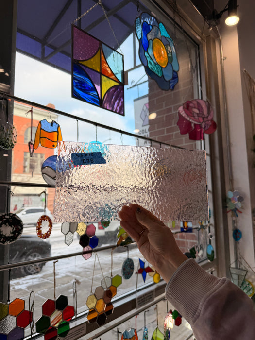 Light Pink Rough Rolled Fusible Sheet Glass Colorado Glassworks