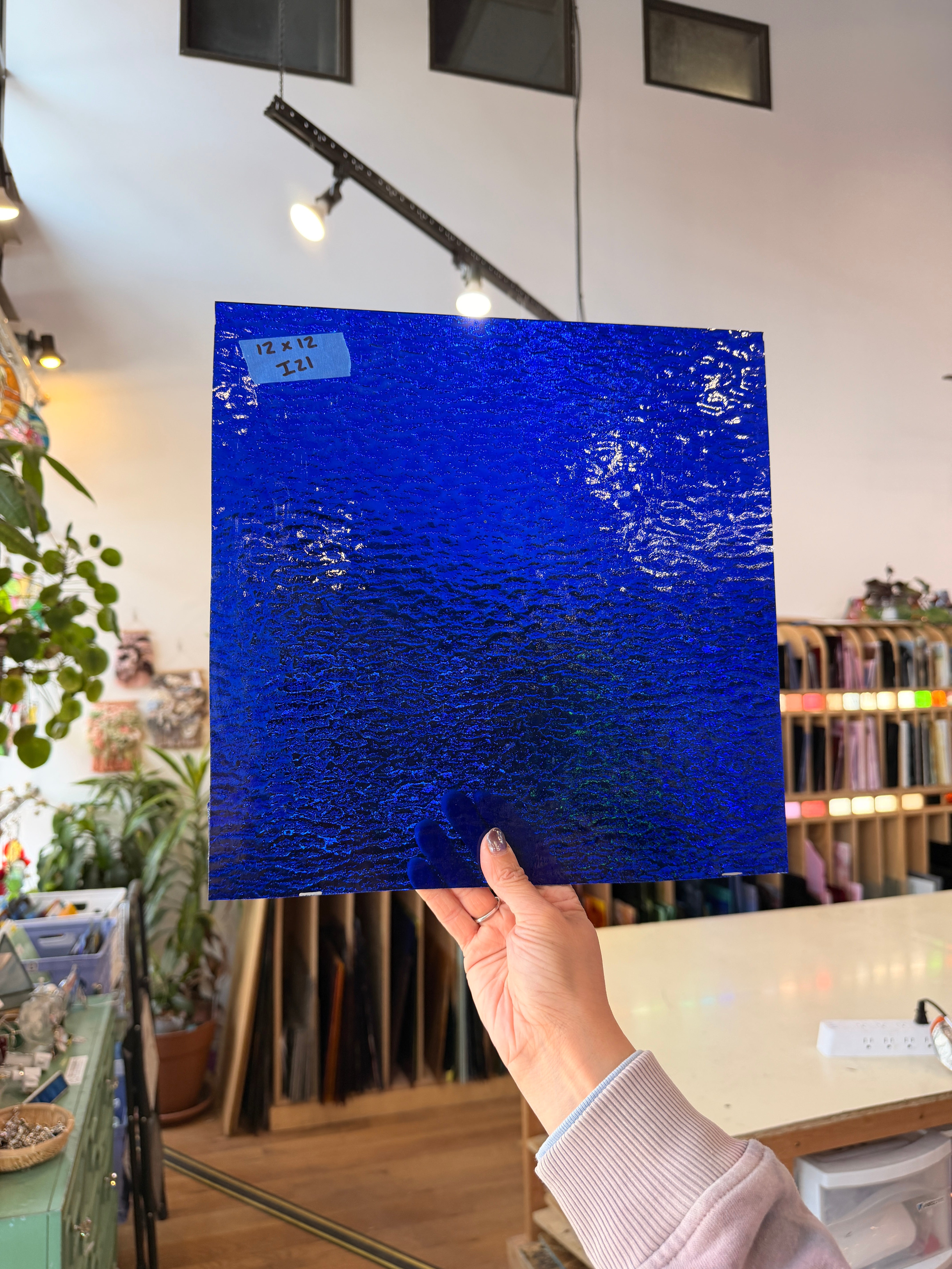 Cobalt Blue Transparent Textured Sheet Glass Colorado Glass Works