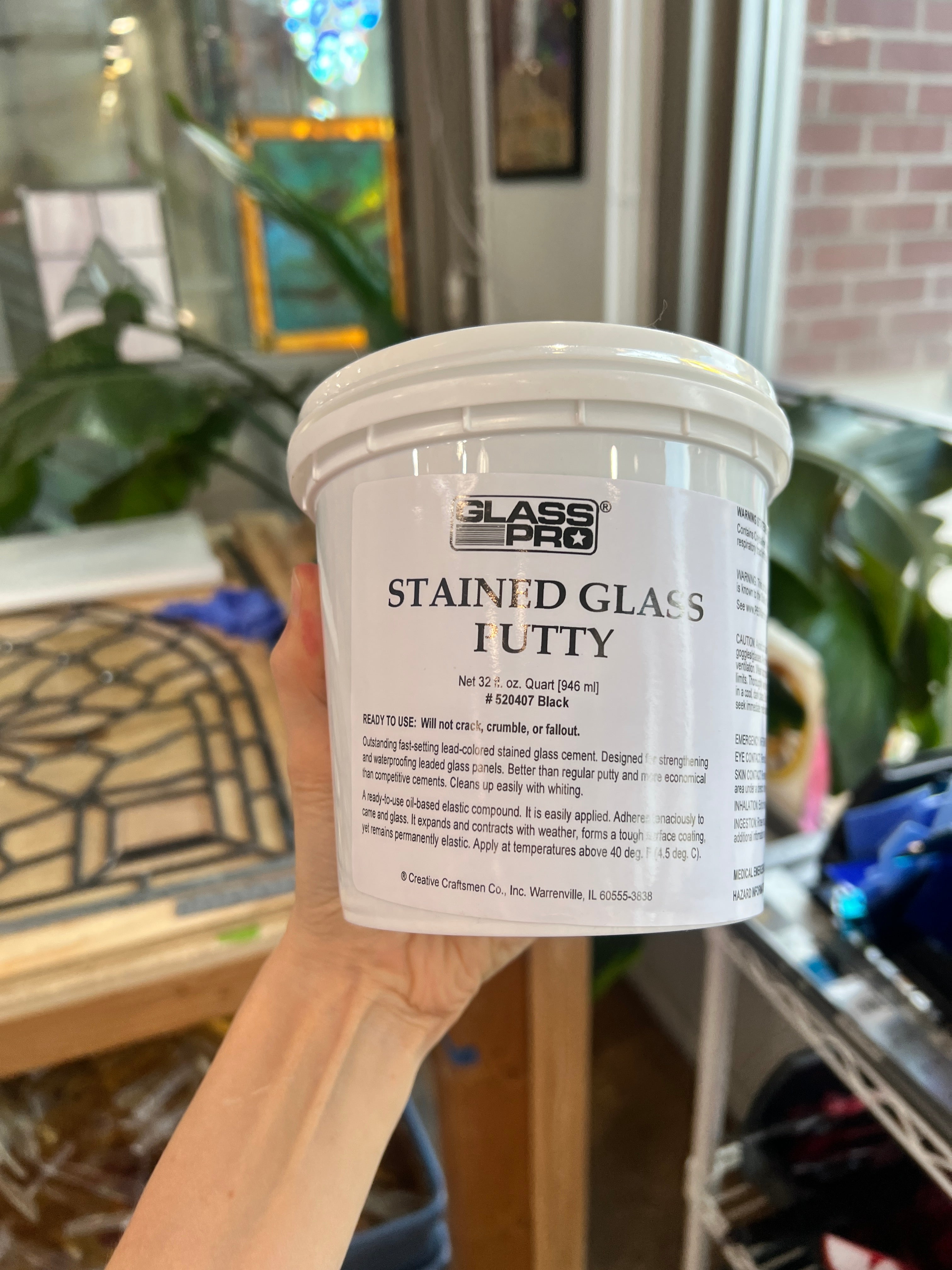 Stained Glass Putty (various sizes) Tools Colorado Glassworks Quart