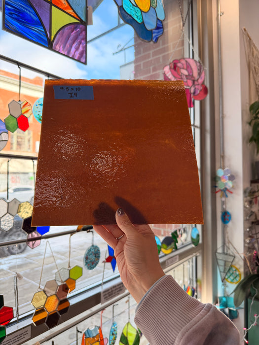 Brown Vintage Striker Bullseye Fusible 90 COE Sheet Glass Colorado Glassworks