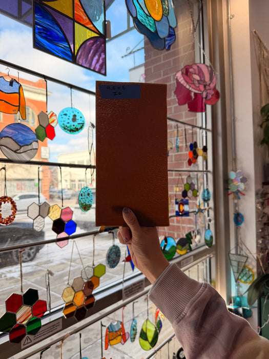 Brown Vintage Striker Bullseye Fusible 90 COE Sheet Glass Colorado Glassworks