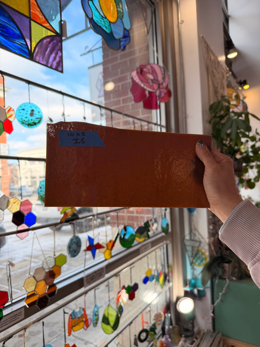 Brown Vintage Striker Bullseye Fusible 90 COE Sheet Glass Colorado Glassworks