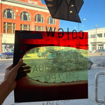 Lamberts Mouth Blown Red on Green Variegated SV158 Sheet Glass Colorado Glassworks