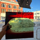 Lamberts Mouth Blown Red on Green Variegated SV158 Sheet Glass Colorado Glassworks