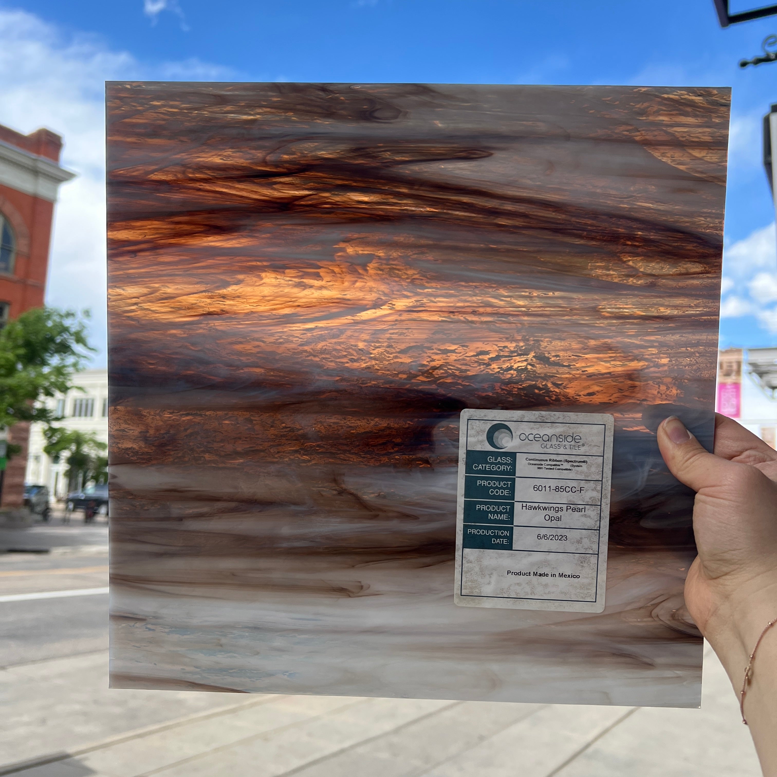 Hawkwings Pearl Opal Oceanside Fusible 96 COE (OGT 6011.85CCF) Sheet Glass Colorado Glassworks