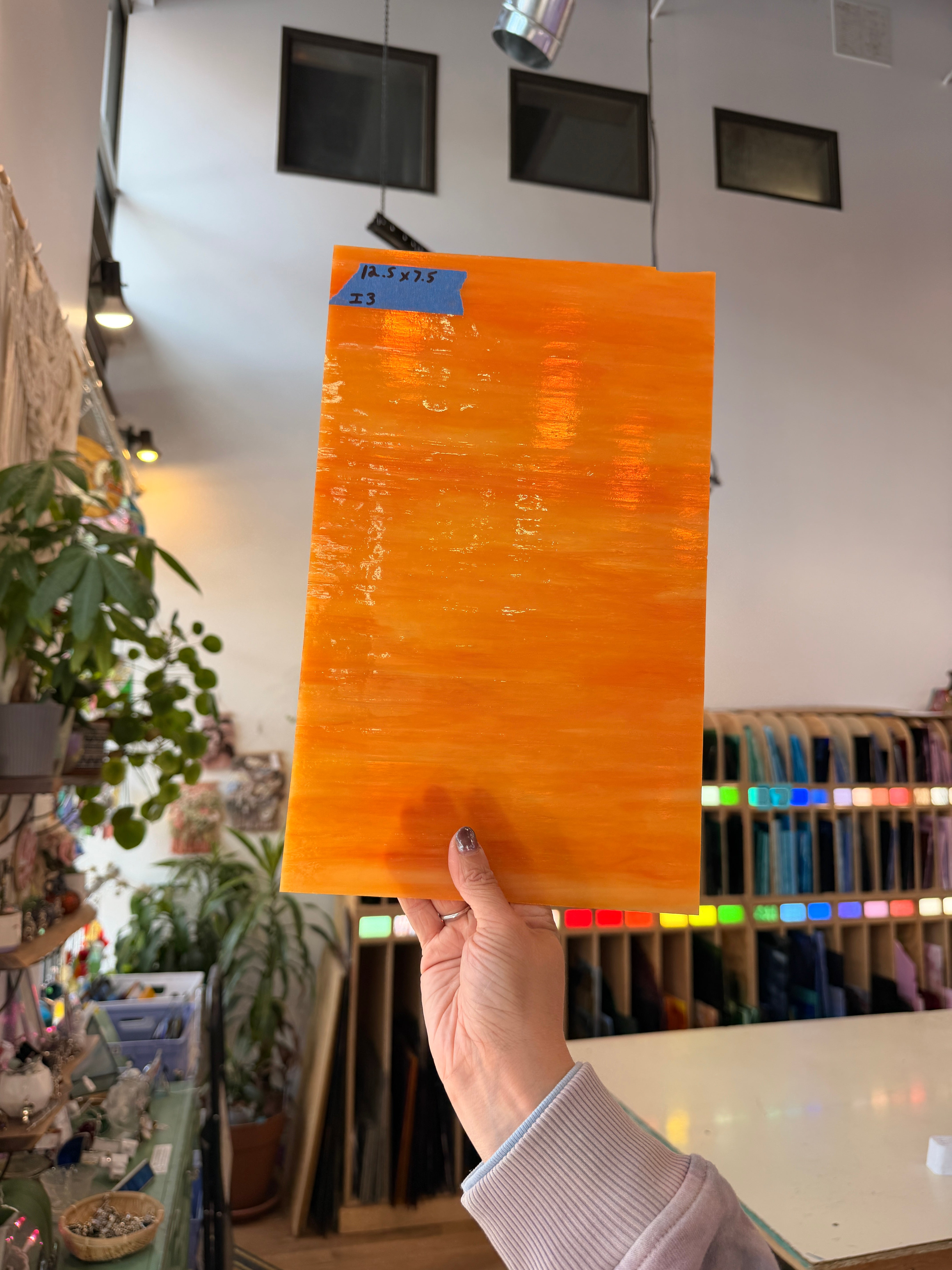 Vintage Mixed Orange Armstrong Sheet Glass Colorado Glassworks