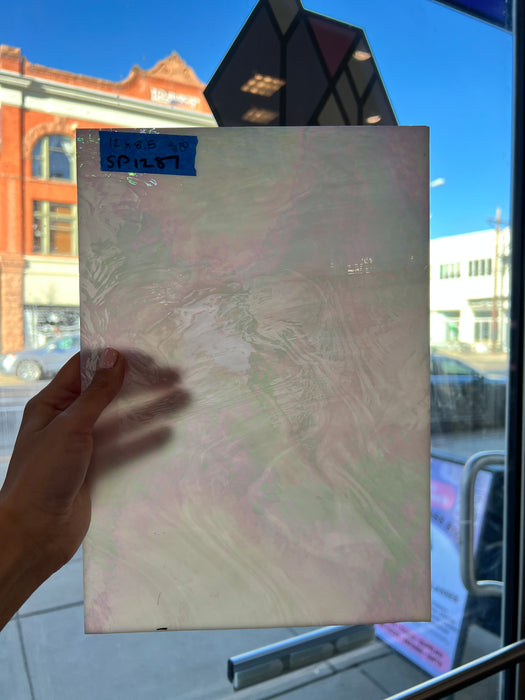 White Opaque Iridescent Spectrum Sheet Glass Colorado Glass Works