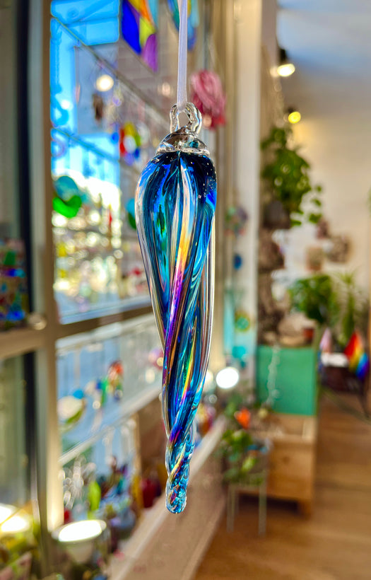 Blown Glass Icicle Ornament Colorado Glass Works