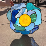 Large Leaded Stained Glass Poppy Suncatcher Finished Pieces Colorado Glassworks