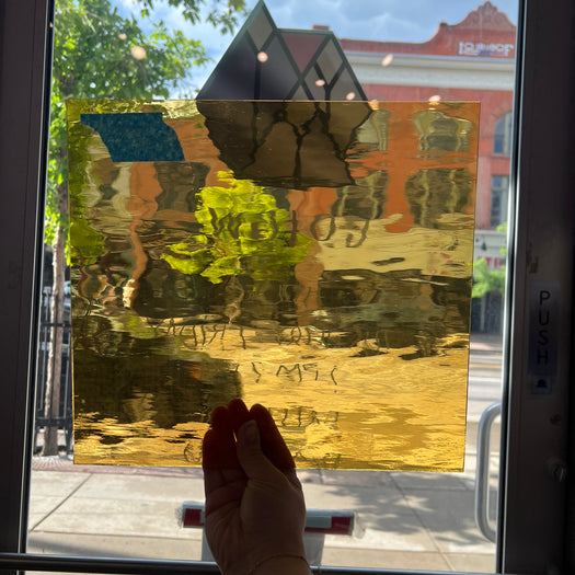 Pale Amber Waterglass Oceanside Fusible 96 COE (110.2WF) Sheet Glass Colorado Glassworks