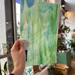 Green White Blue Wispy AC Fischer Sheet Glass Colorado Glassworks
