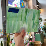 Green White Blue Wispy AC Fischer Sheet Glass Colorado Glassworks