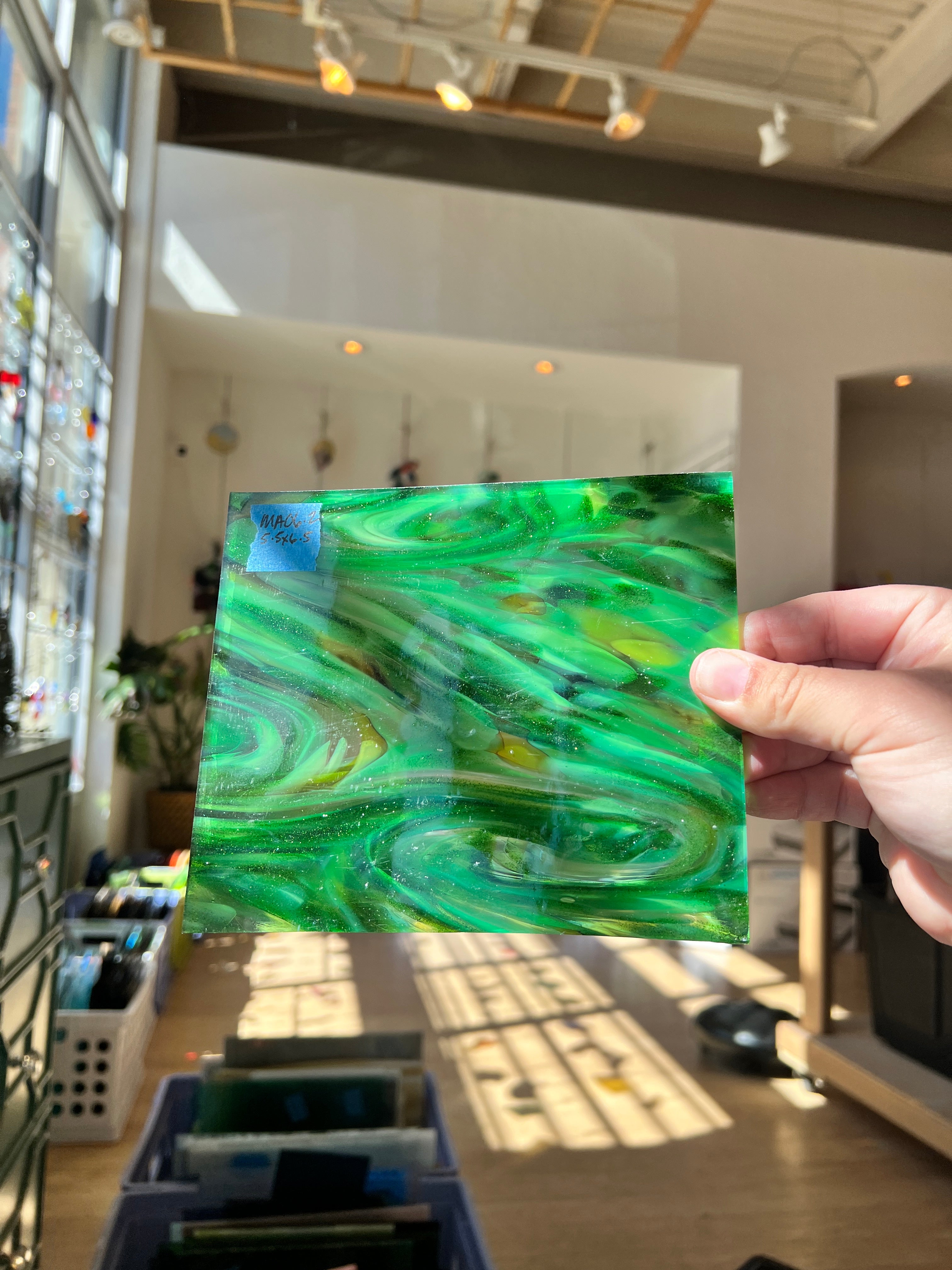 Green With Envy COGW by Monarch Glass Sheet Glass Colorado Glass Works 5.5x6.5in (MA06.2)  
