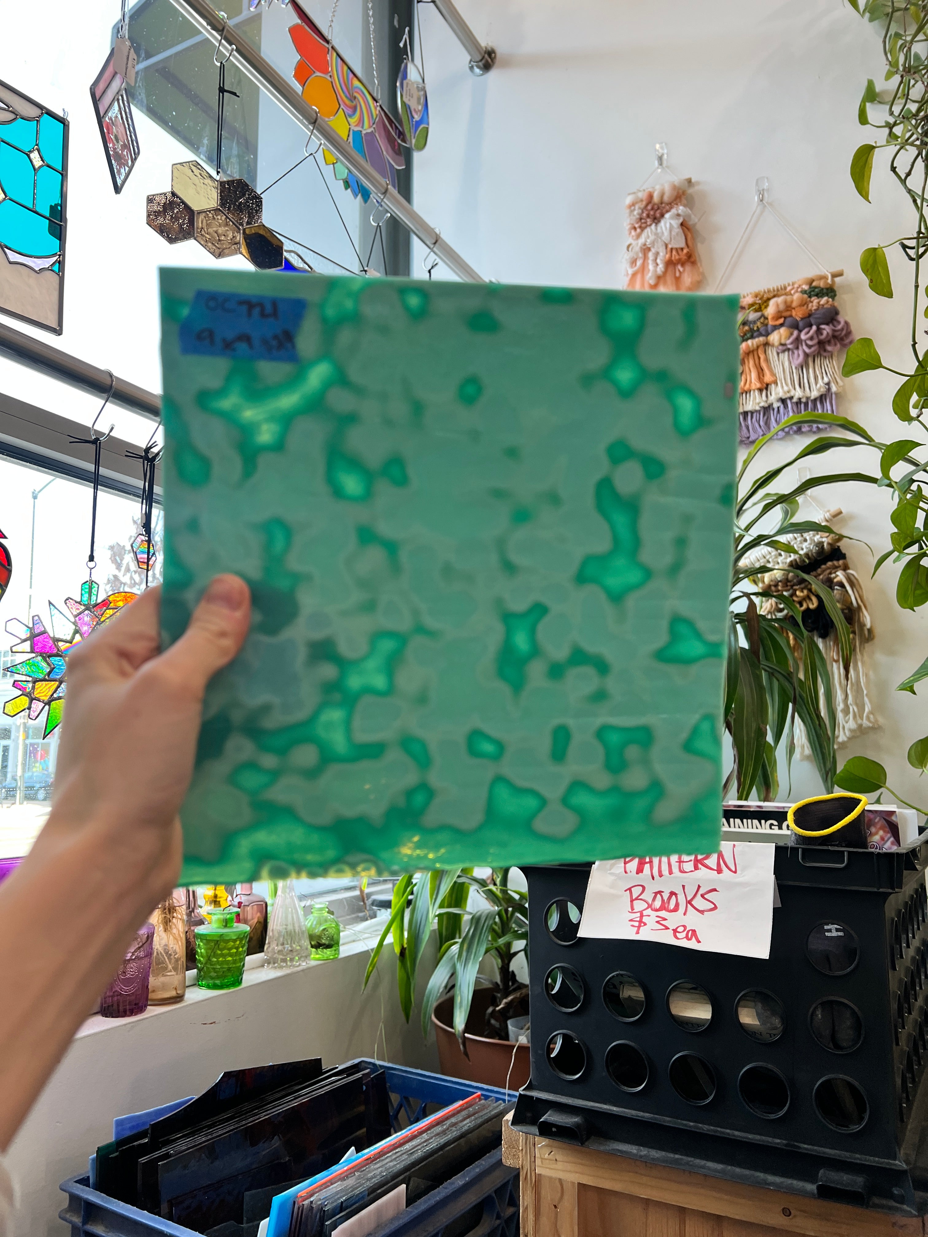Teal Copper Green 324 Mottled Oceana Sheet Glass Colorado Glassworks