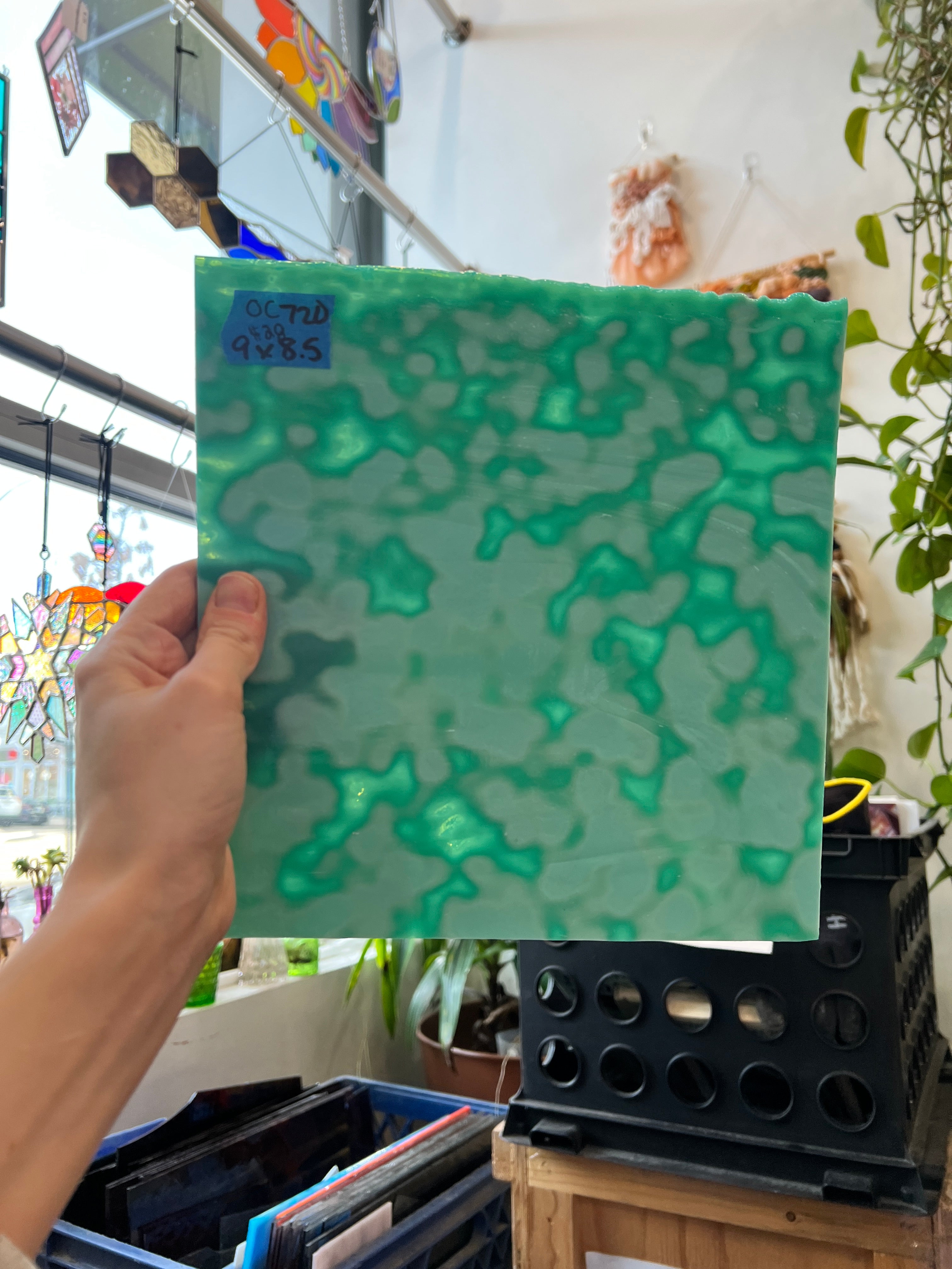 Teal Copper Green 324 Mottled Oceana Sheet Glass Colorado Glassworks
