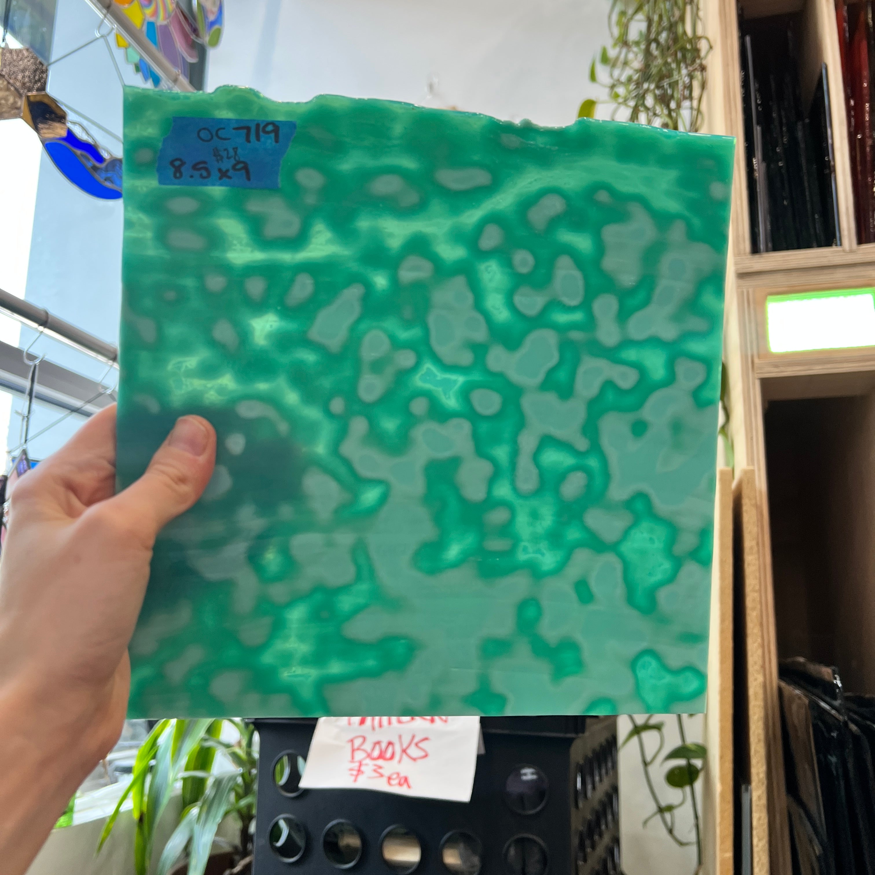 Teal Copper Green 324 Mottled Oceana Sheet Glass Colorado Glassworks