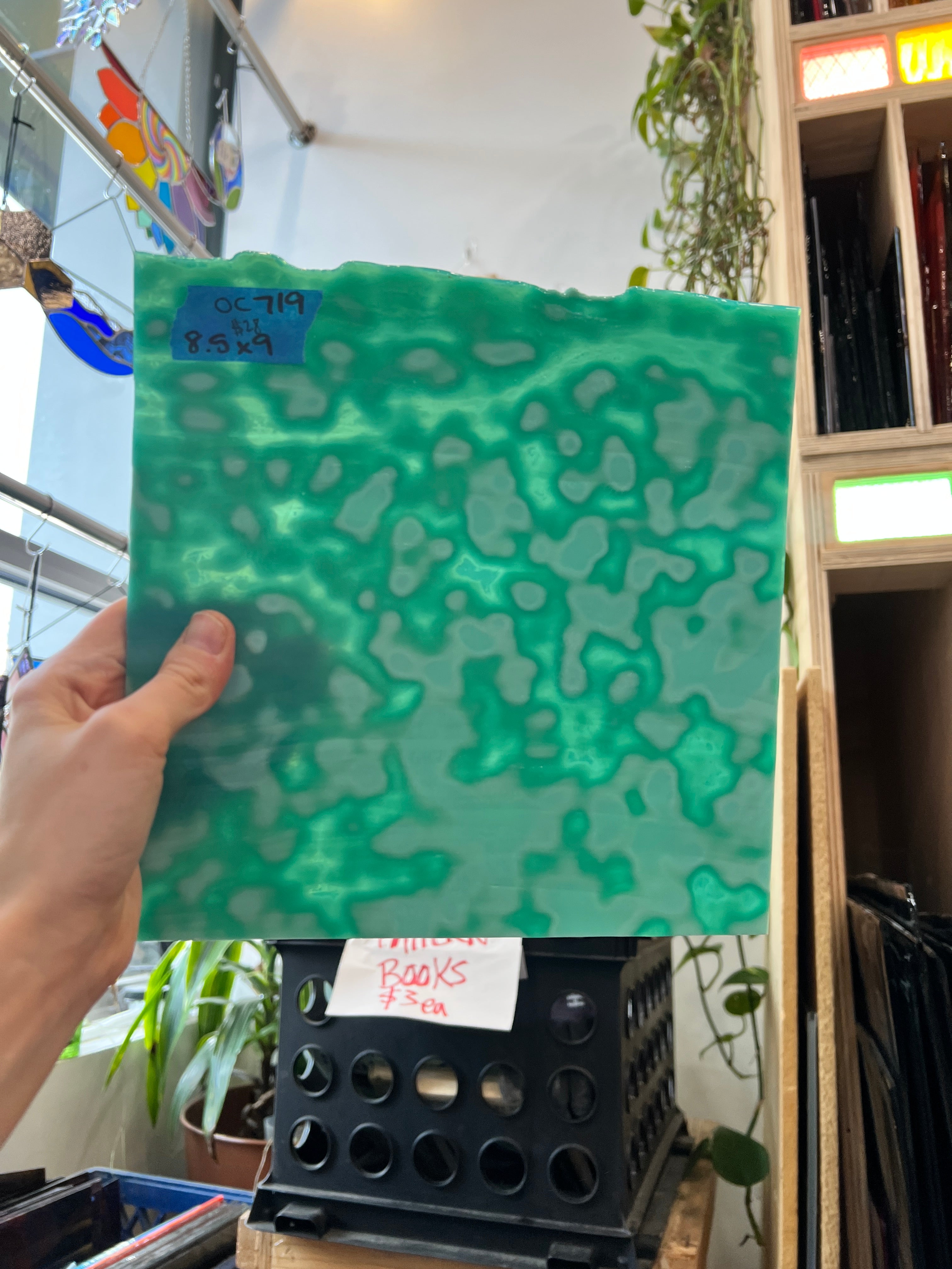 Teal Copper Green 324 Mottled Oceana Sheet Glass Colorado Glassworks