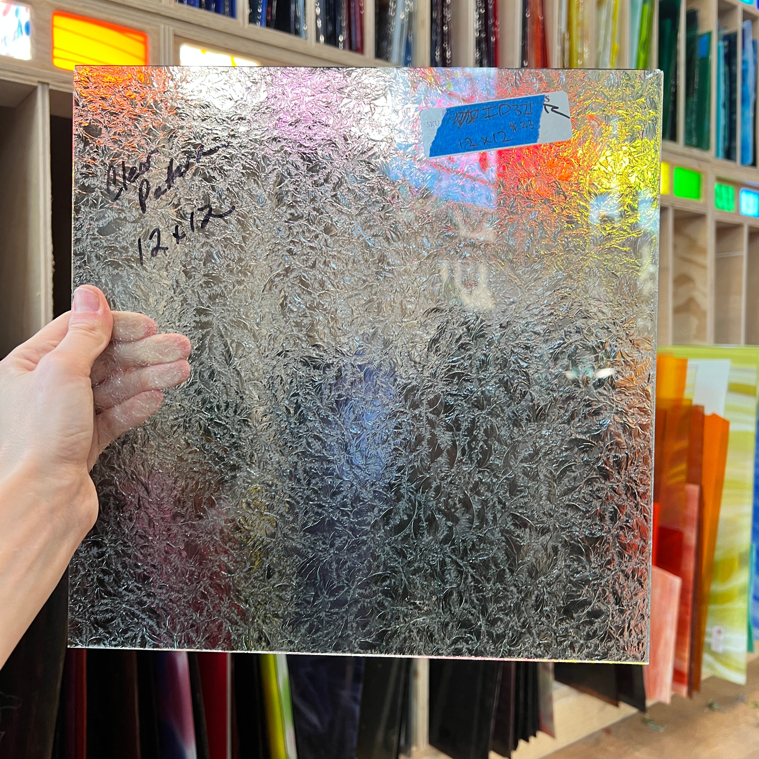 Heavy Glue Chip Sheet Glass Glue Chip ID321 (12x12in)