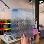 Princess Blue English Muffle Sheet Glass Colorado Glassworks