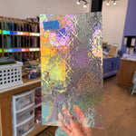NEW! Clear Iridescent Lace Clear Transparent Sheet Glass Colorado Glassworks