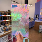 NEW! Clear Iridescent Lace Clear Transparent Sheet Glass Colorado Glassworks CH-CLEAR-LACE-I (12x6in)
