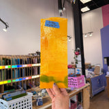 Glascadia Pumpkin Orange Opal with Pea Pod Opal Infusion Double Roll Fusible 90 COE Sheet Glass Colorado Glass Works 10.5x4in (BE-69419565)