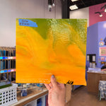 Glascadia Pumpkin Orange Opal with Pea Pod Opal Infusion Double Roll Fusible 90 COE Sheet Glass Colorado Glass Works 10x9.5in (BE-77564205)