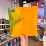 Glascadia Pumpkin Orange Opal with Pea Pod Opal Infusion Double Roll Fusible 90 COE Sheet Glass Colorado Glass Works 10x9.5in (BE-77596973)