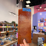 Glascadia Burnt Orange Opal with Steel Blue Opal Drizzle Double Roll Fusible 90 COE Sheet Glass Colorado Glass Works 10x4in (BE-28827949)