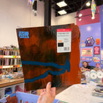Glascadia Burnt Orange Opal with Steel Blue Opal Drizzle Double Roll Fusible 90 COE Sheet Glass Colorado Glass Works 10x9.5in (BE-28860717)