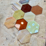 Pre-Cut Stained Glass Honeycomb/Hexagon Pieces Perfect for Stained Glass, Fusing, Mosaics and more!! Tools Colorado Glassworks