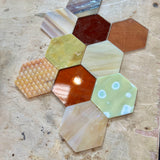 Pre-Cut Stained Glass Honeycomb/Hexagon Pieces Perfect for Stained Glass, Fusing, Mosaics and more!! Tools Colorado Glassworks