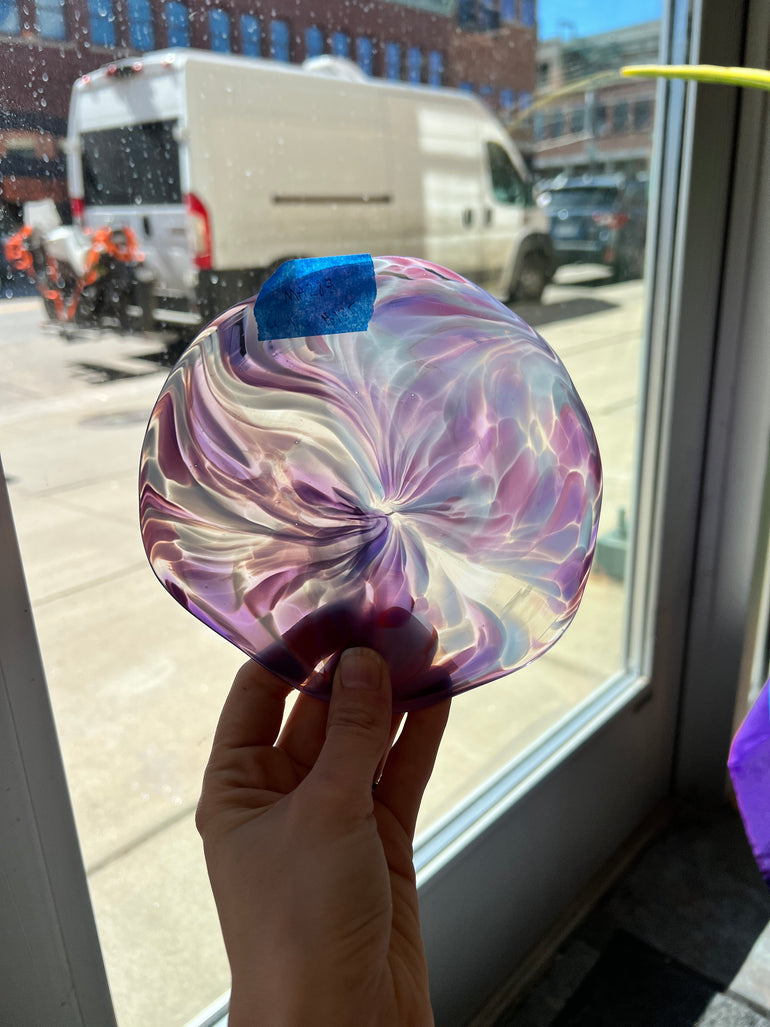 Purple Fritty Rondel COGW by Monarch Glass Studio Sheet Glass Colorado Glass Works   