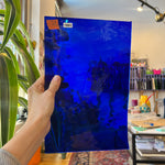 Dark Blue Waterglass Oceanside Fusible 96 COE (136WF) Sheet Glass Colorado Glassworks