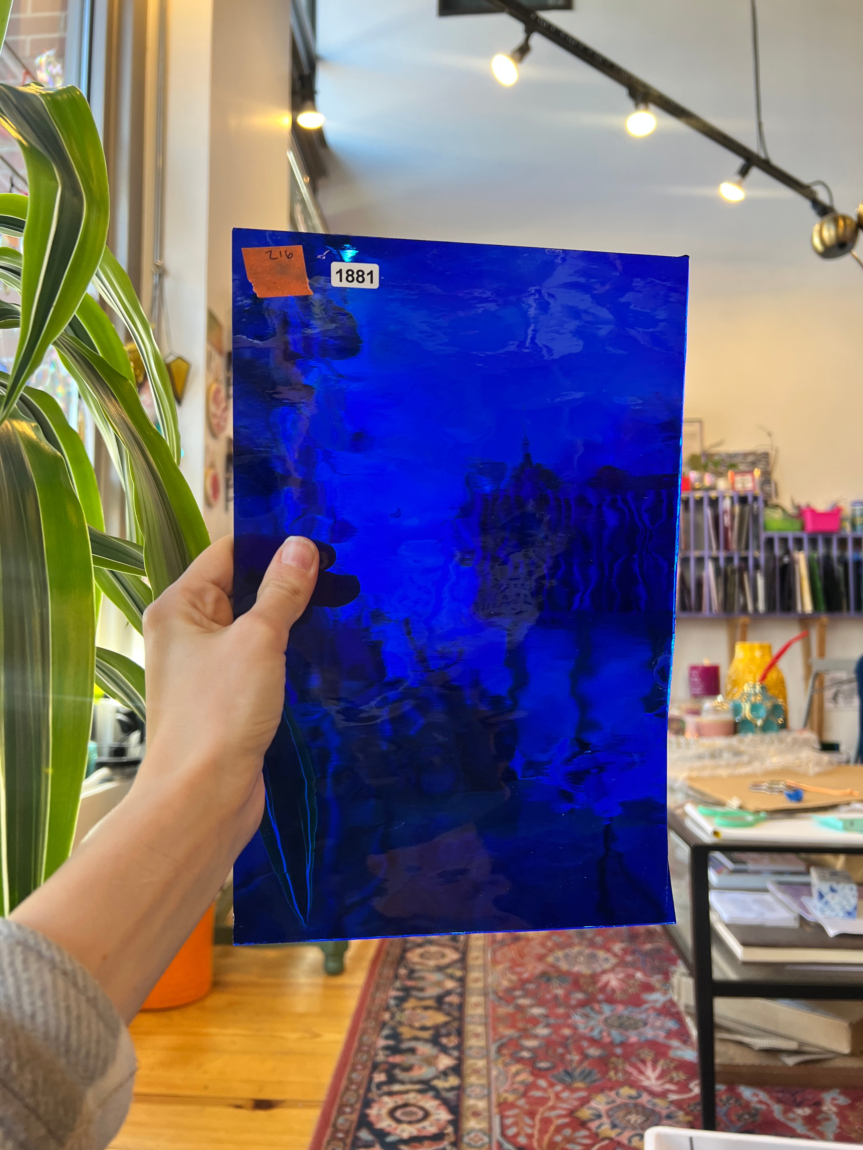 Dark Blue Waterglass Oceanside Fusible 96 COE (136WF) Sheet Glass Colorado Glassworks