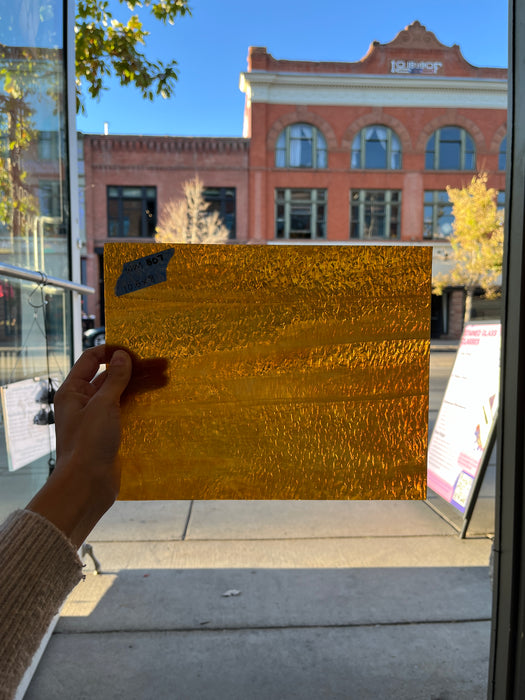 Brown and White Wispy Caramel Rippled Wissmach Sheet Glass Colorado Glassworks   