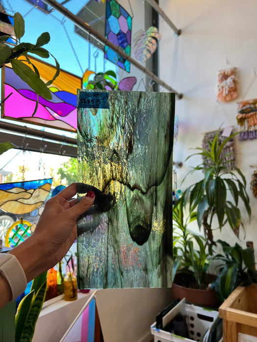 Fern Green Pearl Opal Oceanside Fusible 96 COE Sheet Glass Colorado Glassworks   