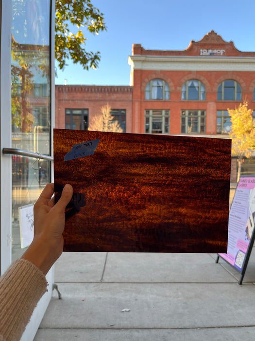 Dark Brown Wispy Dual Textured Wissmach Sheet Glass Colorado Glassworks   