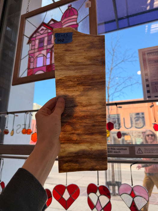 Tan Brown White Wispy Granite Uroboros Sheet Glass Colorado Glassworks