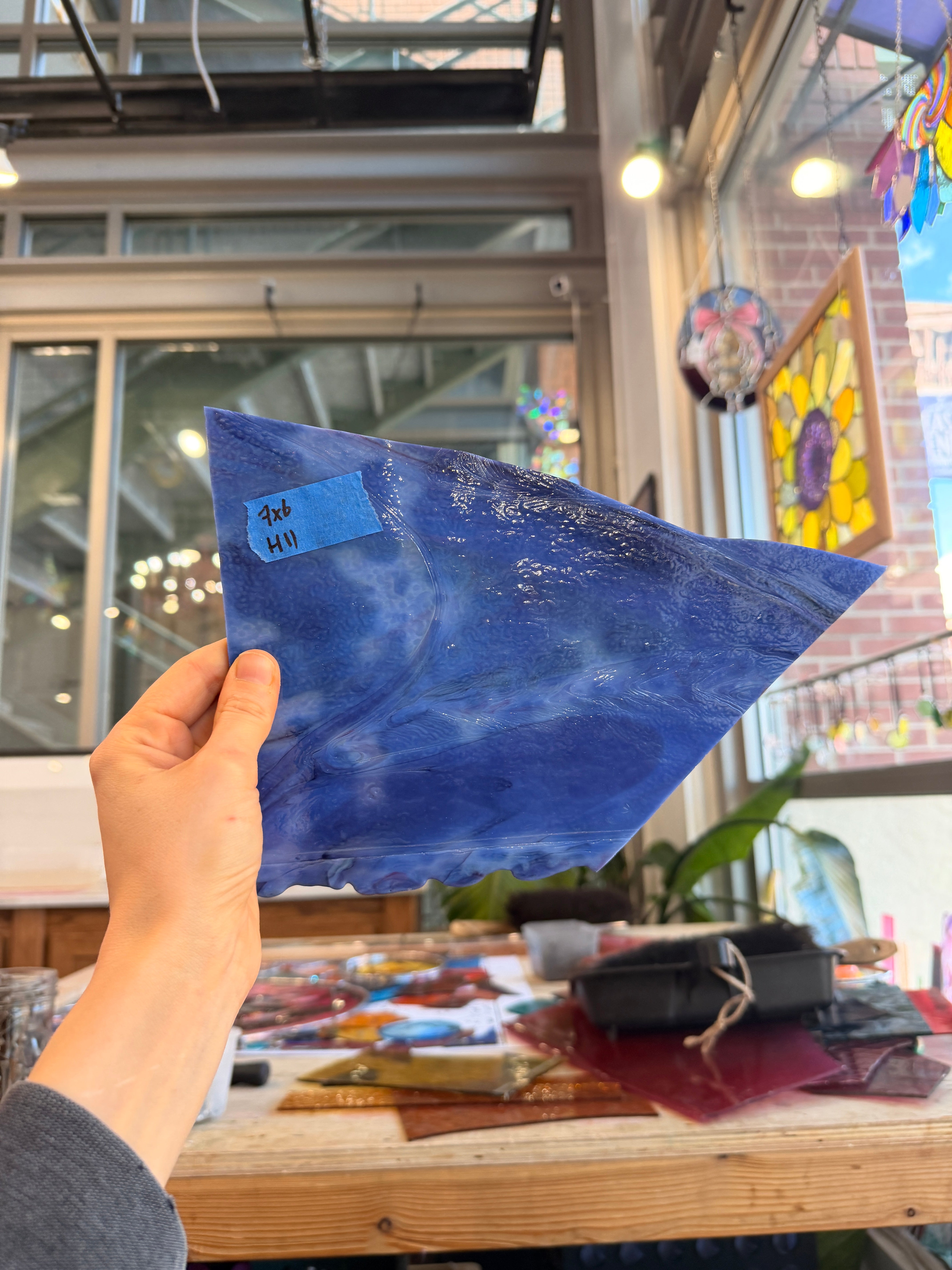 Vintage Mottled Purple Glass Sheet Glass Colorado Glass Works