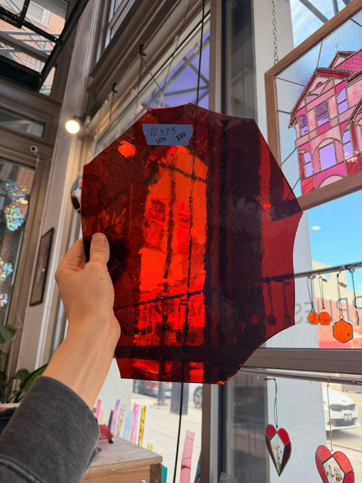 Dark Red Mouthblown Lamberts Flash Glass (clear) Sheet Glass Colorado Glassworks