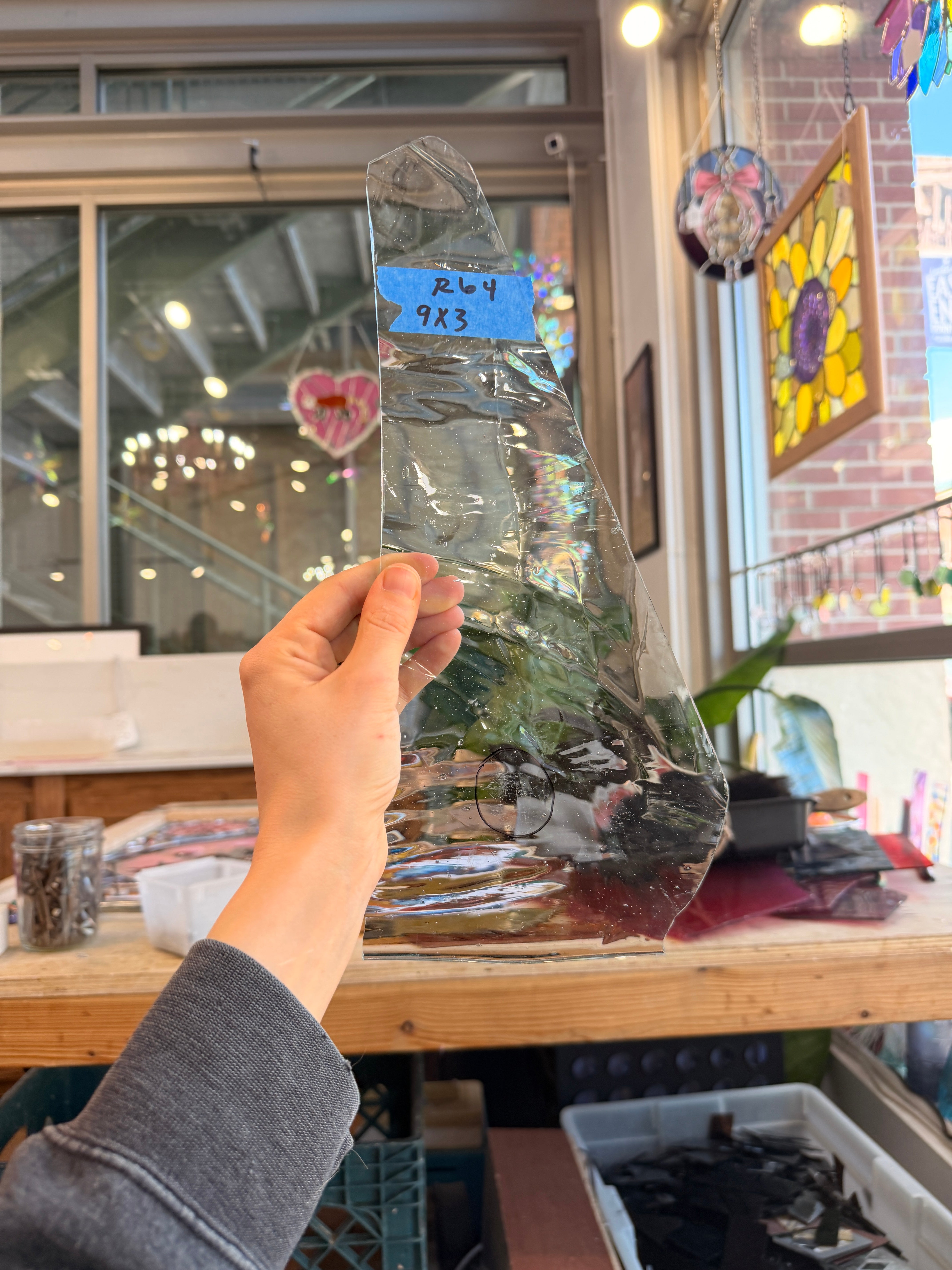 Clear Reamy Glass Sheet Glass Colorado Glassworks 9x3in (UNK-69583405)