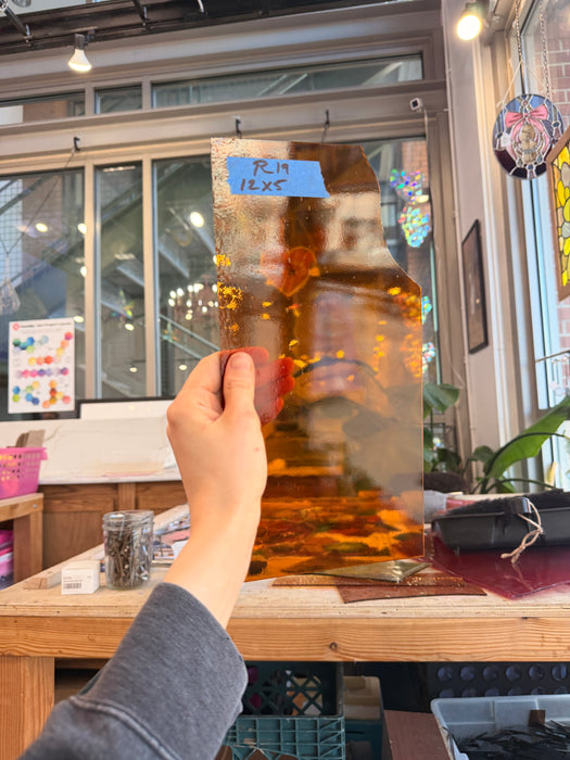 Transparent Amber Oceanside Fusible 96 COE Sheet Glass Colorado Glass Works