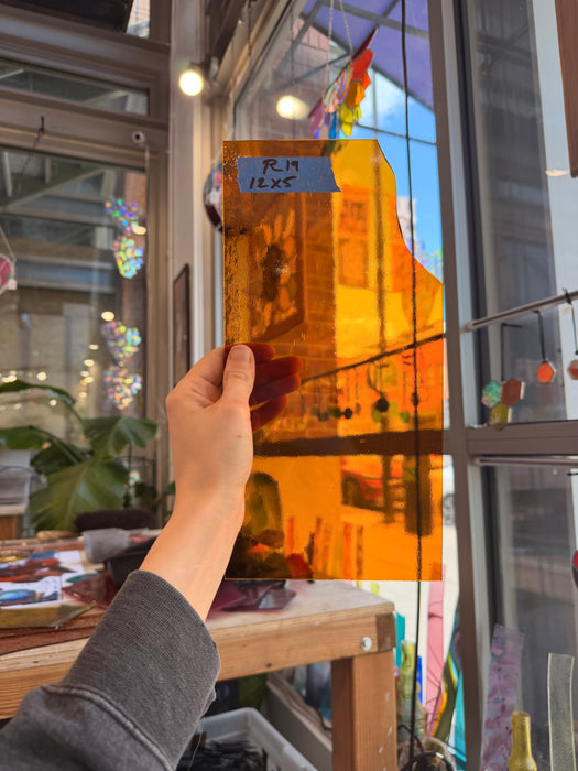 Transparent Amber Oceanside Fusible 96 COE Sheet Glass Colorado Glass Works