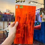 Orange White Wispy Oceanside Fusible 96 COE (OGT 379.1F) Sheet Glass Colorado Glassworks OS-ORA/WHIT (12x6in)