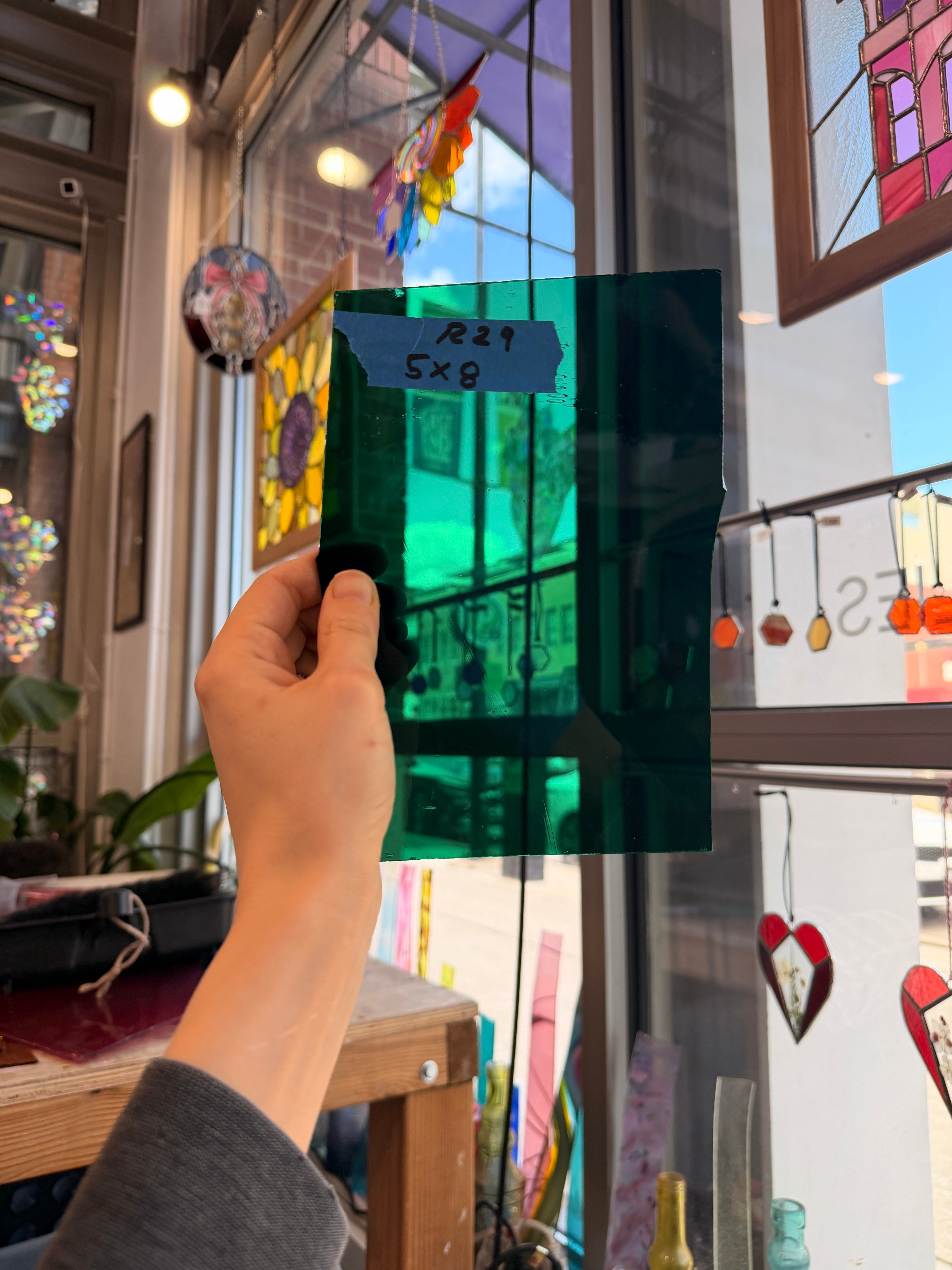 Emerald Green Mouthblown Flash Glass Sheet Glass Colorado Glassworks