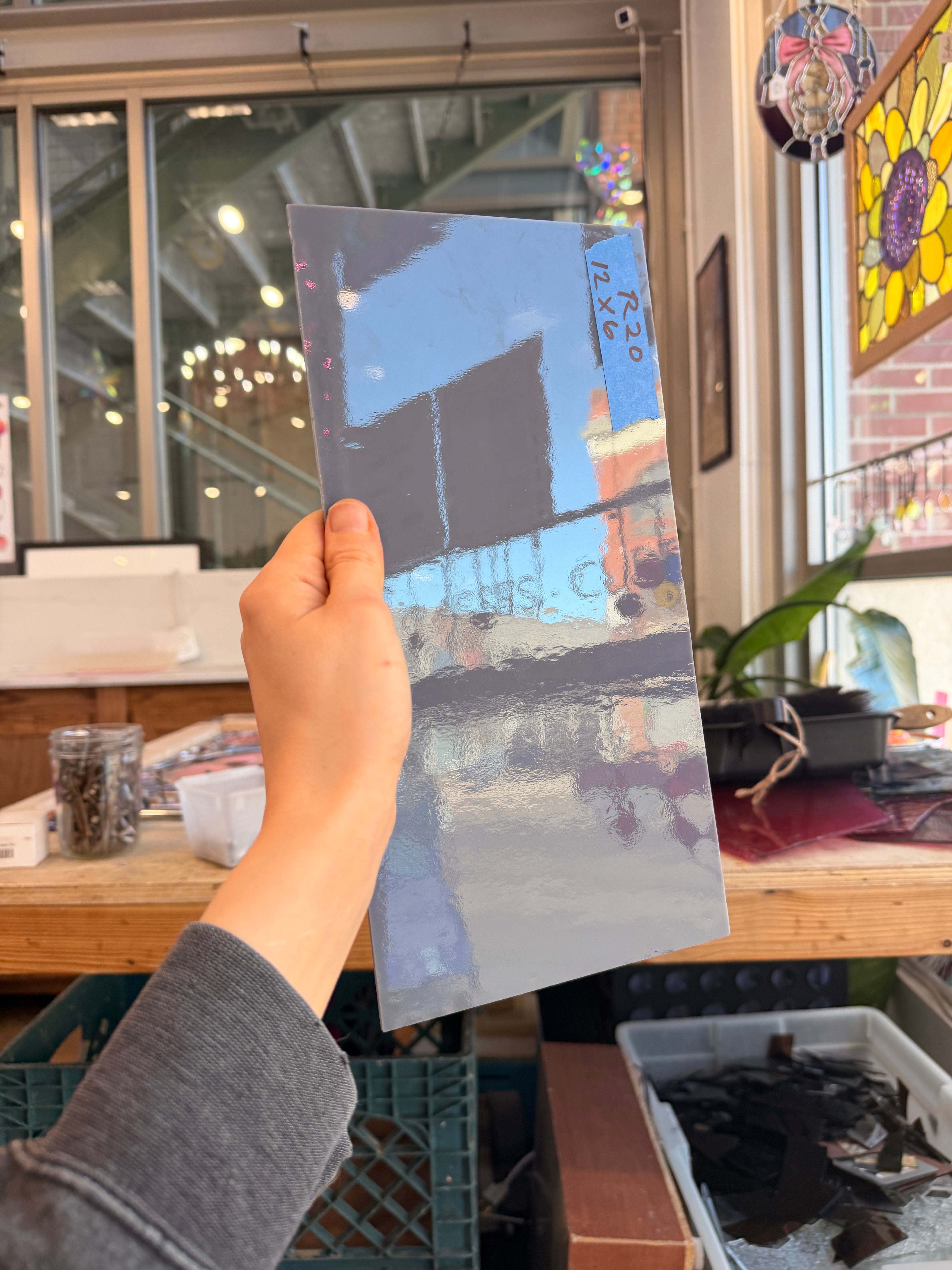 Pewter Solid Opalescent Oceanside (280-72S) 96 COE Sheet Glass Colorado Glassworks