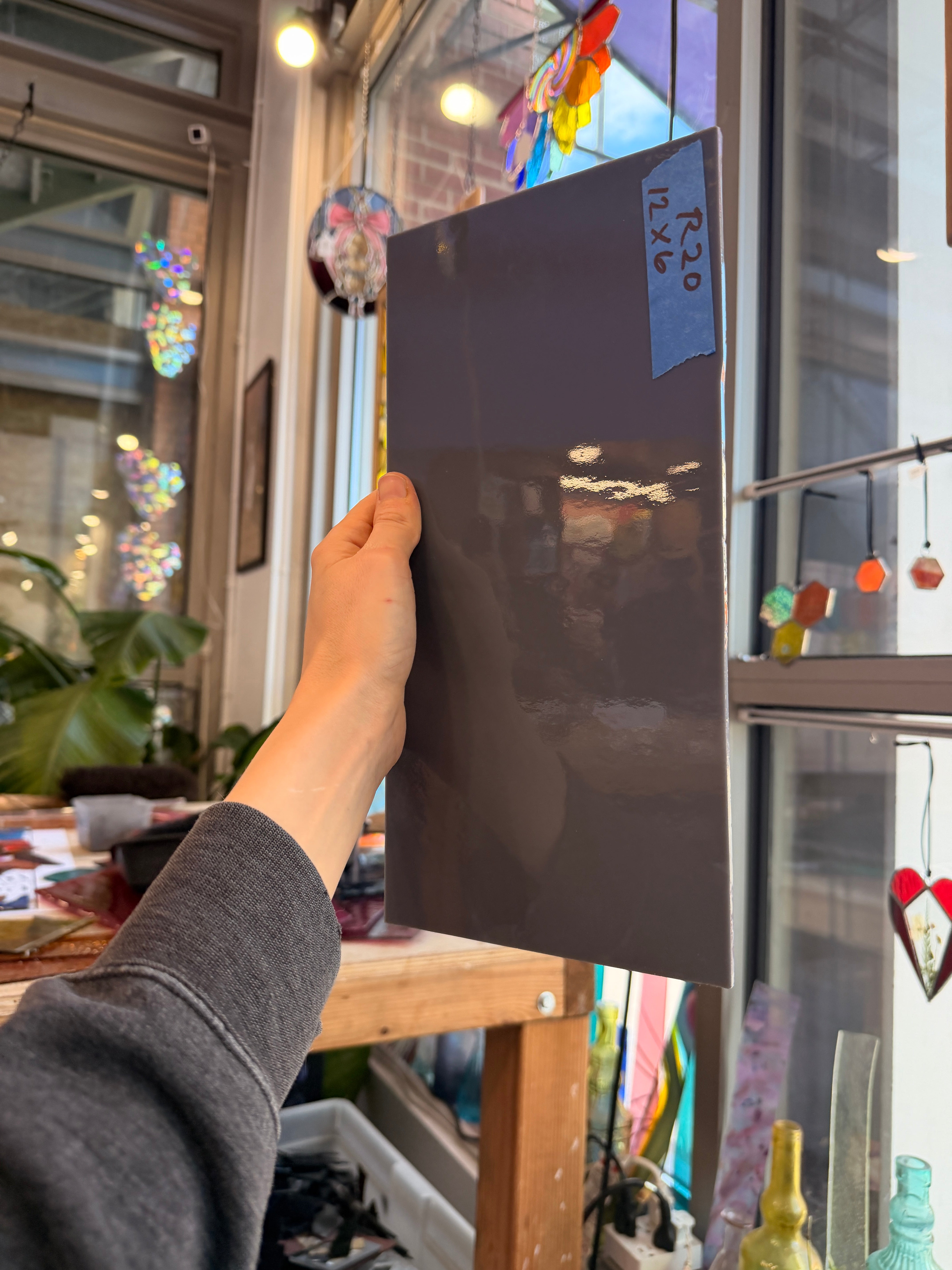 Pewter Solid Opalescent Oceanside (280-72S) 96 COE Sheet Glass Colorado Glassworks